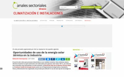 Interempresas – Oportunidades de uso de la energía solar térmica en la industria