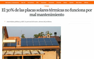 El Economista – El 30% de las placas solares térmicas no funciona por mal mantenimiento