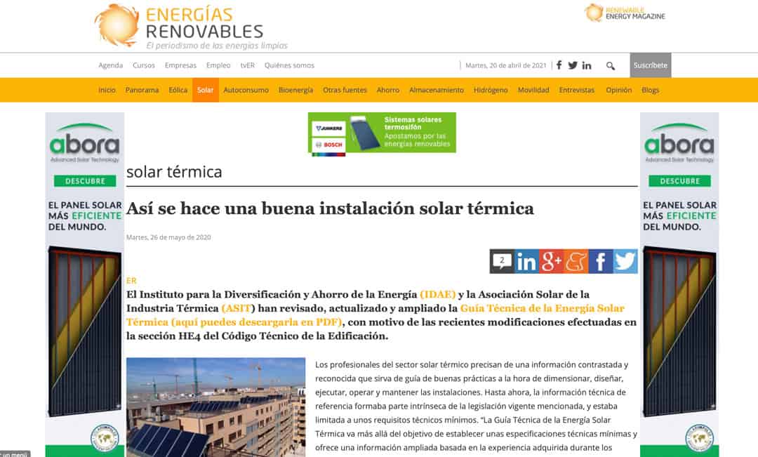 Energías Renovables – Así se hace una buena instalación solar térmica